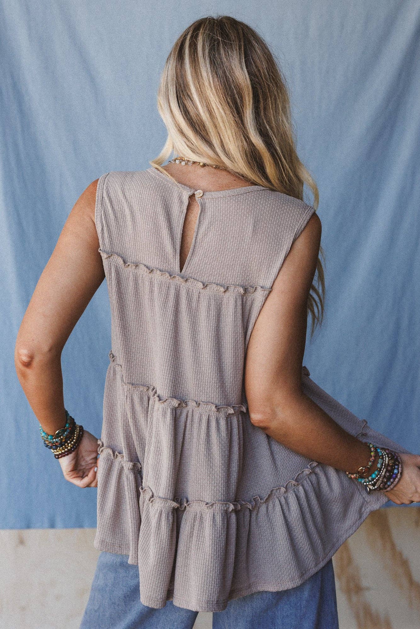 Dreamy Tiers Top - Taupe