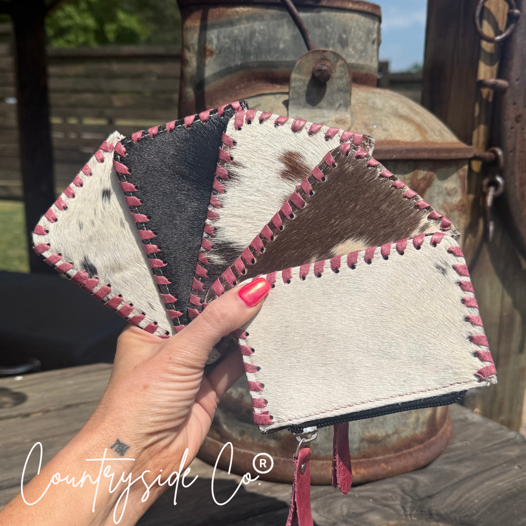 Tooled Leather Pouch, Bag Organizer,Turquoise, Pink or Brown