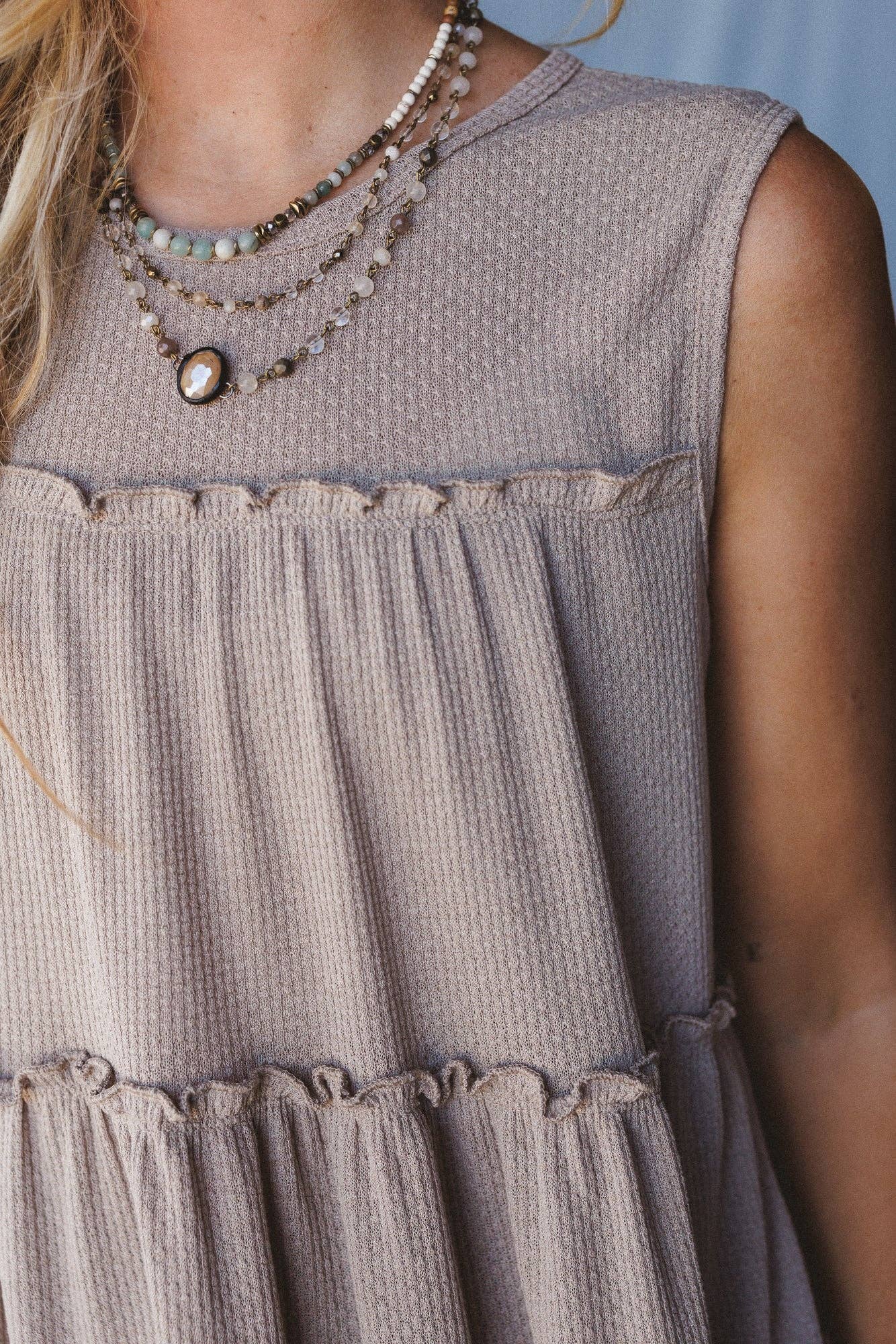 Dreamy Tiers Top - Taupe