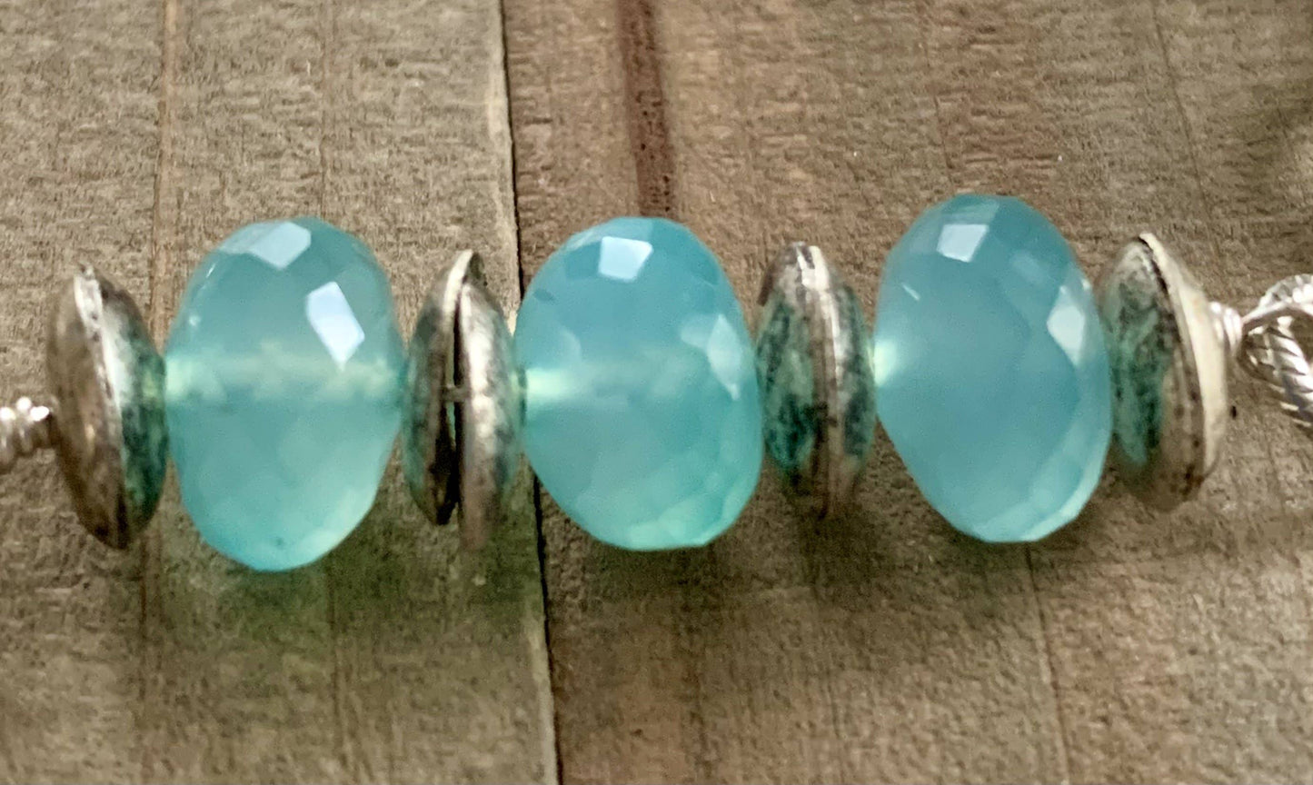 Ocean Hues- aqua gemstone chain bracelet