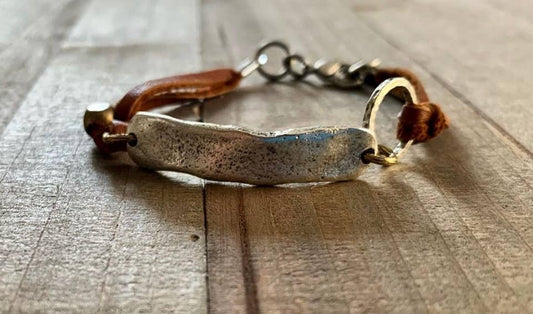 In My Feelings boho link leather bracelet